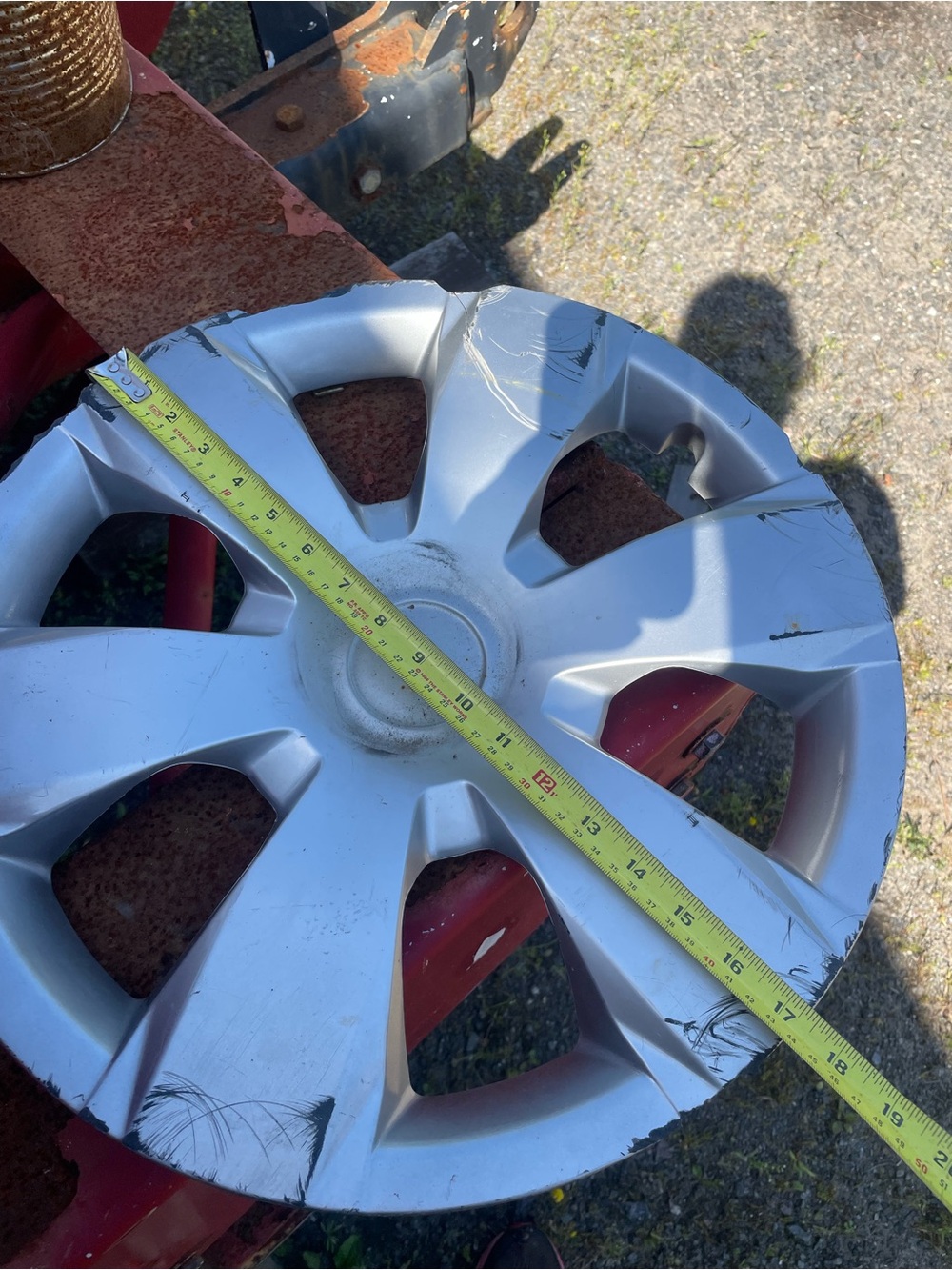 Silver Hubcap Wheel Cover -17 inches very worn